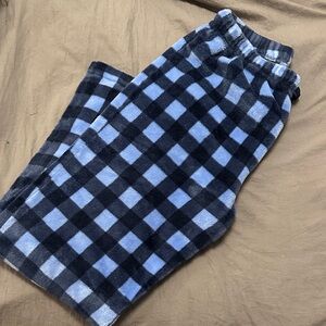 Vineyard Vines baby blue and navy Plaid Fleece Pants